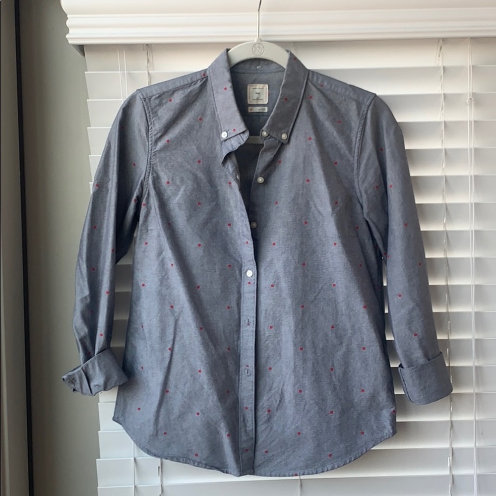 Polka dot button down